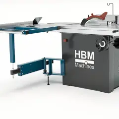 Eine große Tischkreissäge mit ausziehbarem Anschlag und präziser Führung für Holzbearbeitungsprojekte.