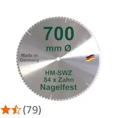 Hochwertiges sägeblatt 700 mm 84 zähne, Made in Germany. Ideal für nagelfeste Schnitte.