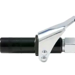Einhand-Fettpresse mit schwarzem Griff und glänzender Metallzange.