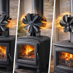 So stellen Sie den Ofenventilator richtig auf: Er nutzt die Wärme des Ofens, um die Luft zu verteilen.