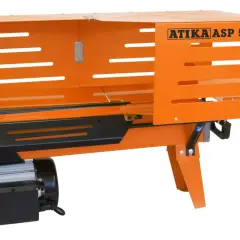Orange ATIKA ASP 5 N-2 holzspalter elektrisch mit Rädern und Motor.