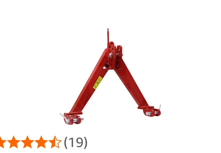 Rotes Schlepperdreieck mit zwei Armen und Verbindungsstücken, bereit für den Einsatz.