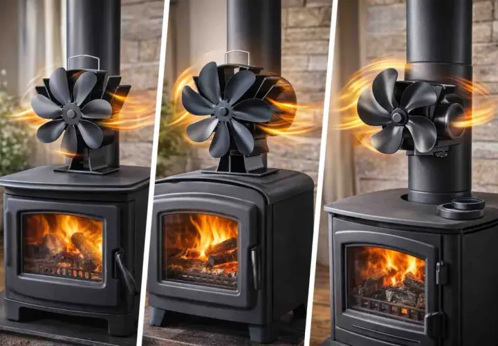 So stellen Sie den Ofenventilator richtig auf: Er nutzt die Wärme des Ofens, um die Luft zu verteilen.