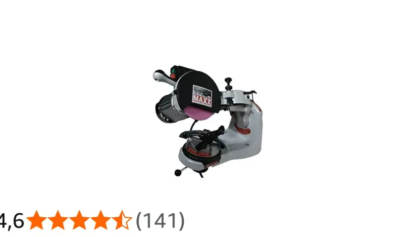 Kettenschärfgerät MAXX mit Schleifscheibe und Halterung für präzises Schärfen.