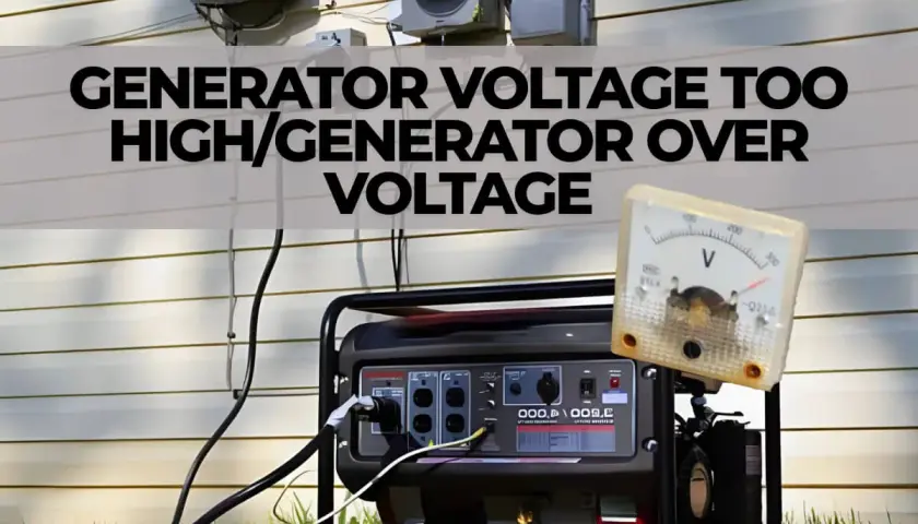 Ein tragbarer AVR Generator mit einem Voltmeter, das eine zu hohe Spannung anzeigt.
