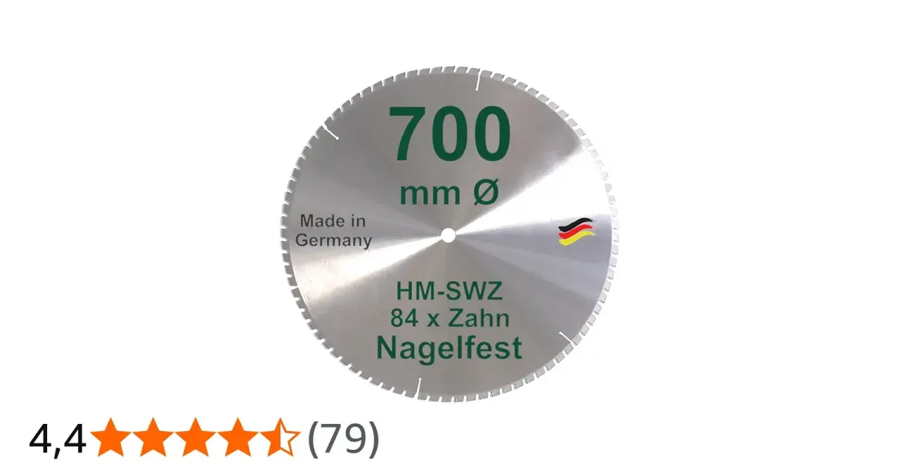 Hochwertiges sägeblatt 700 mm 84 zähne, Made in Germany. Ideal für nagelfeste Schnitte.