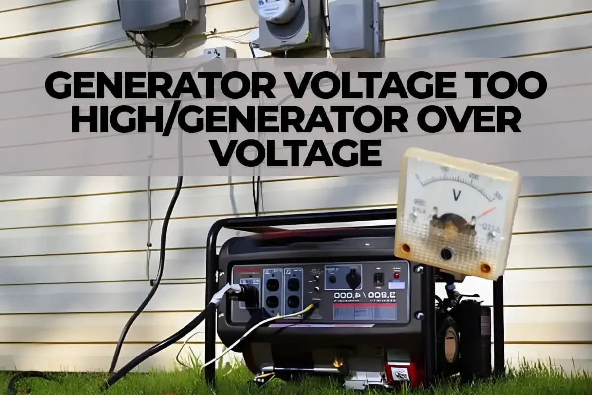 Ein tragbarer AVR Generator mit einem Voltmeter, das eine zu hohe Spannung anzeigt.