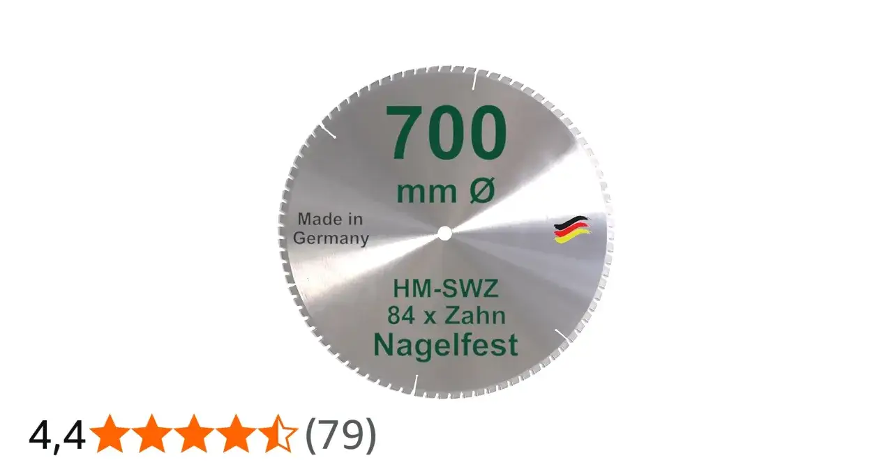 Hochwertiges sägeblatt 700 mm 84 zähne, Made in Germany. Perfekt für nagelfeste Schnitte.